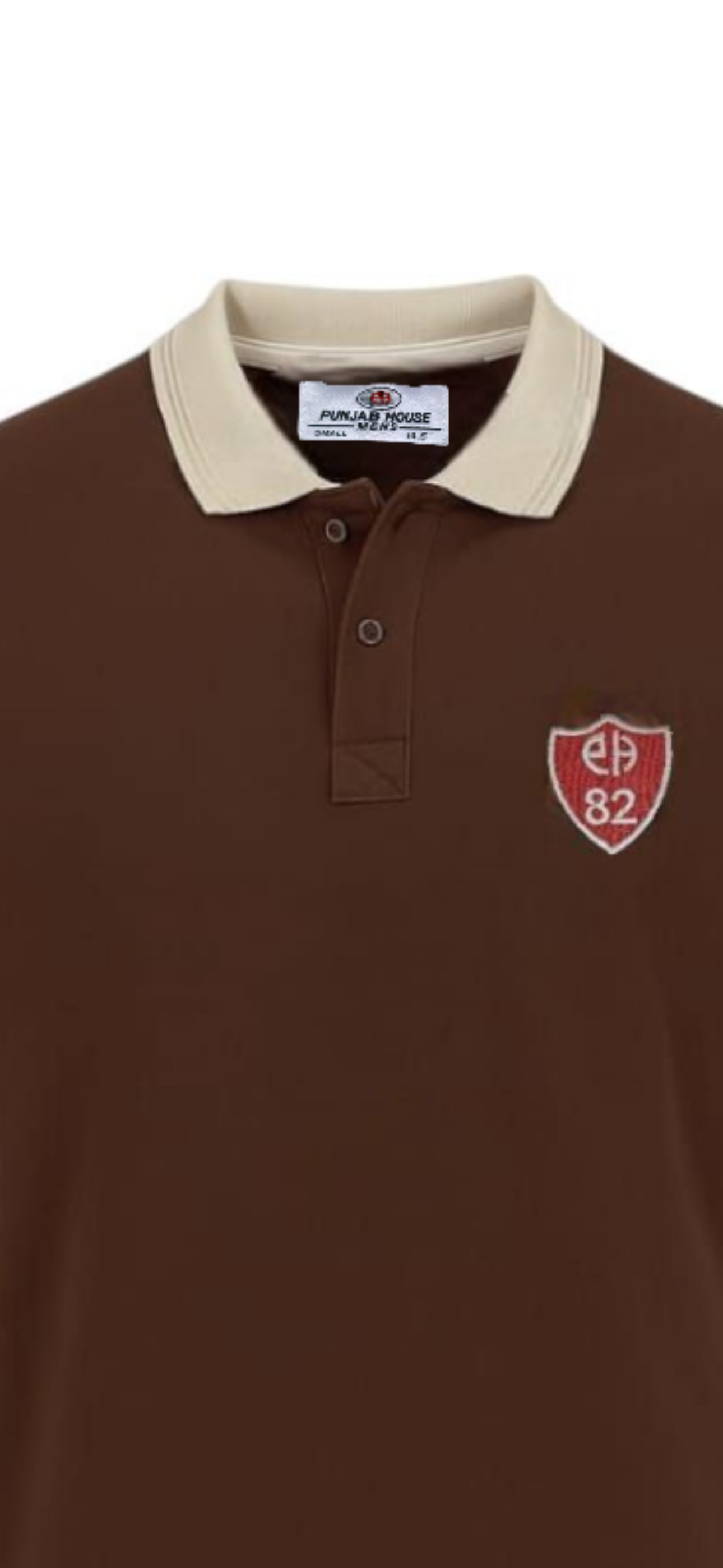 Classic Contrast Polo – Brown & Cream