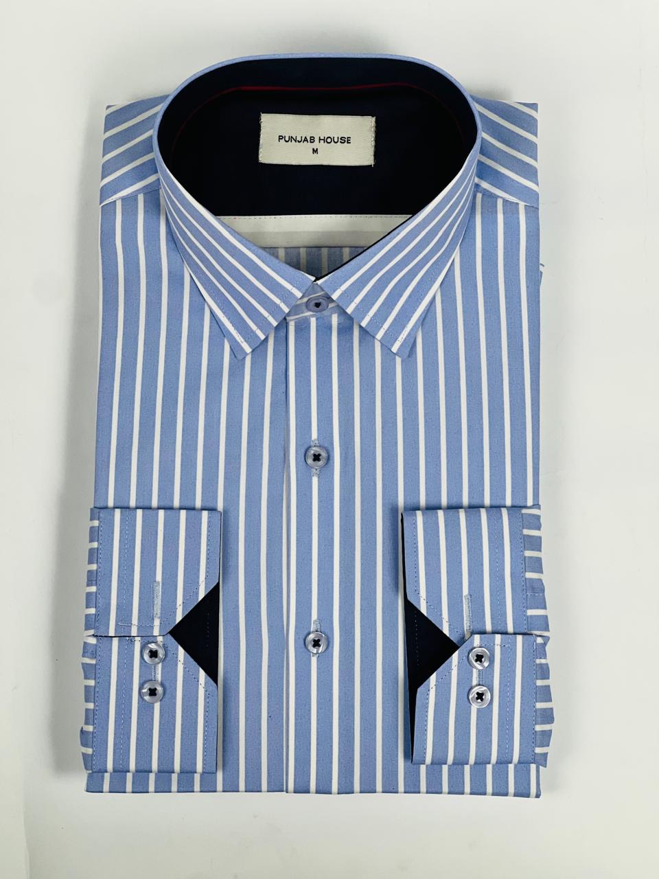 Oxford Blue Pinstripe Dress Shirt