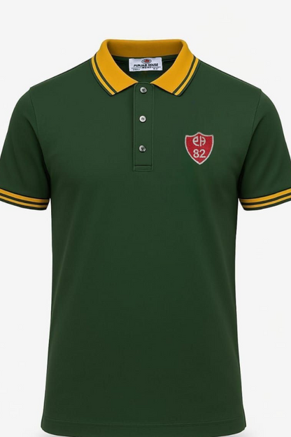 Essential Piqué Polo – Green & Mustard