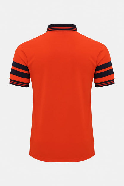 Red Polo Shirt with Navy Contrast – Classic Fit