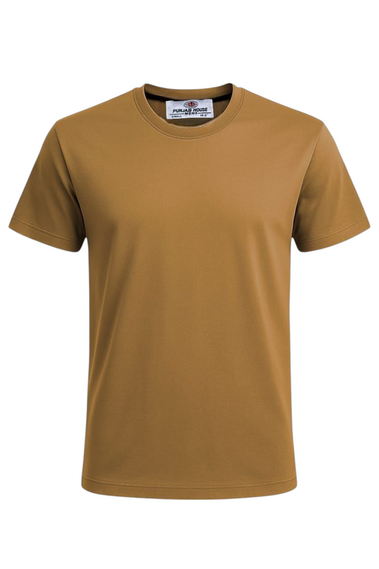 Classic Crew Neck T-Shirt – Camel Brown