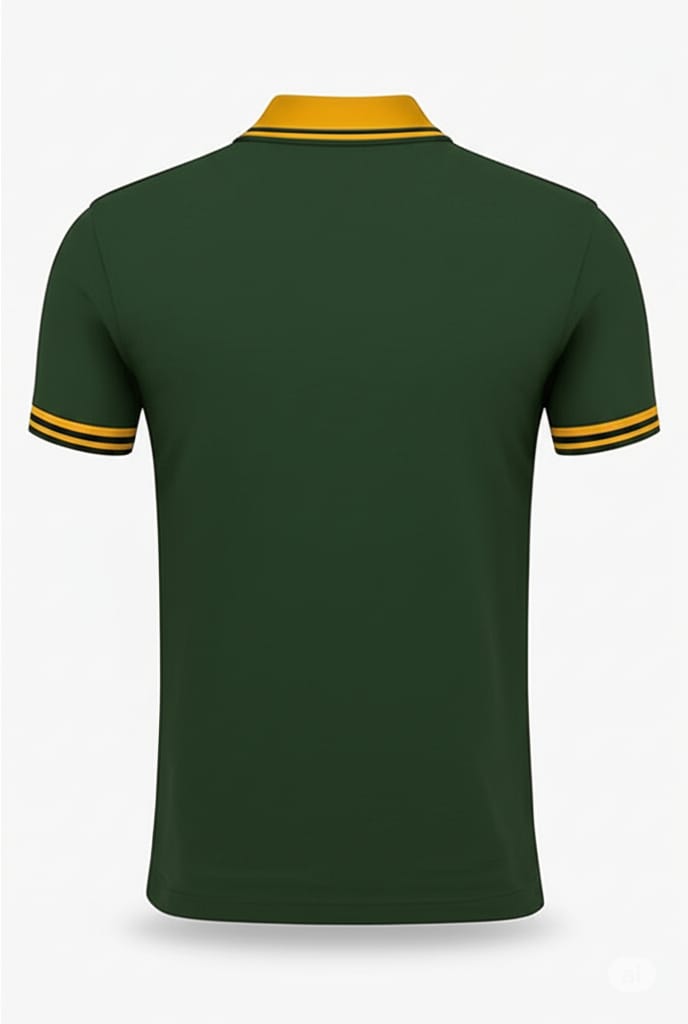 Essential Piqué Polo – Green & Mustard