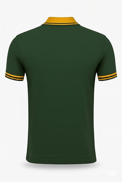 Essential Piqué Polo – Green & Mustard