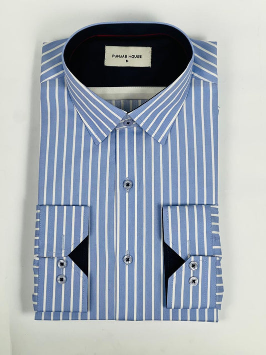 Oxford Blue Pinstripe Dress Shirt